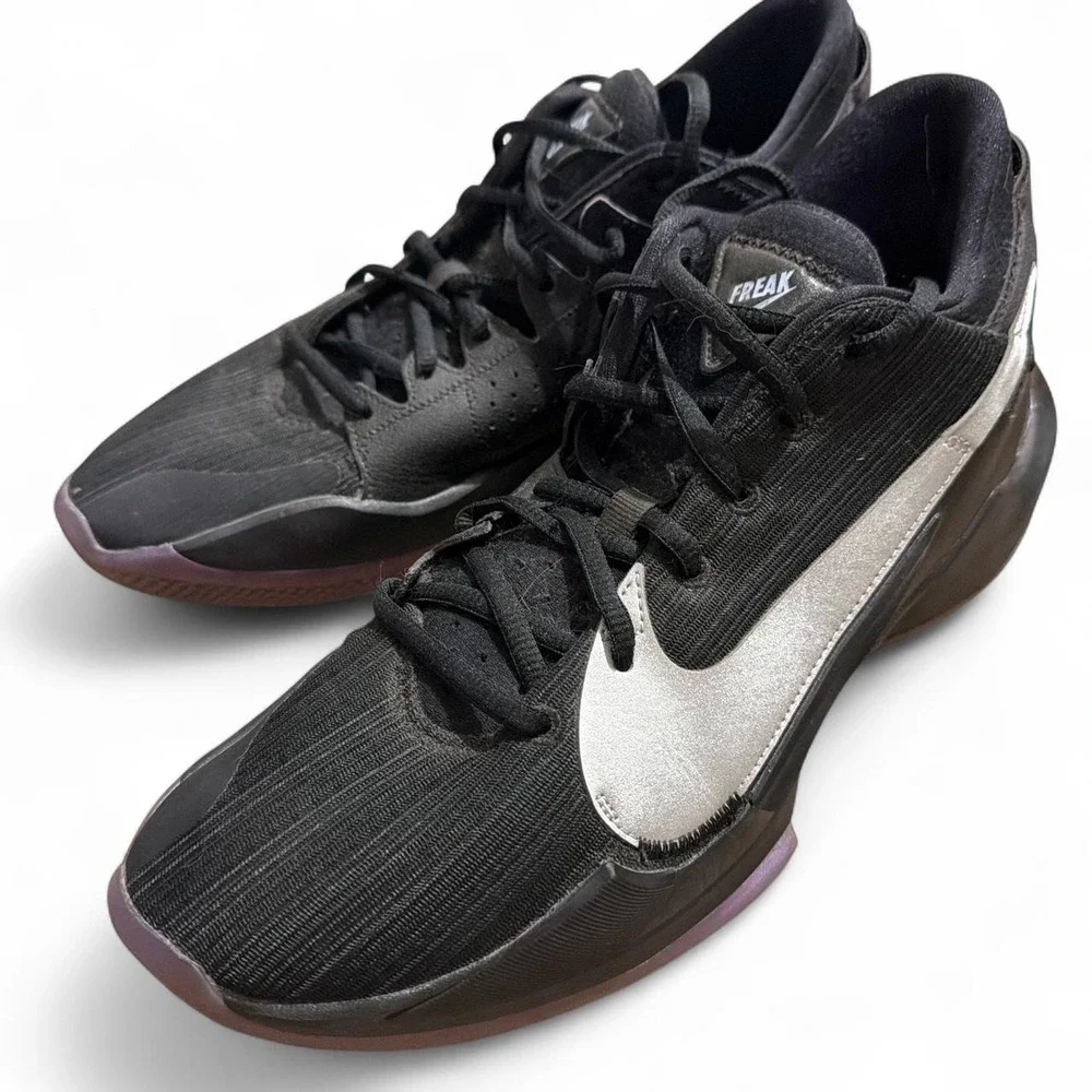 Nike Zoom Freak 2 Black Metallic Silver Basketball Shoes CK5424-005 Mens 10.5
